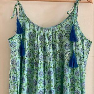 SLV (Sur La Vague): Hydrangea Thin Tassel Strap Maxi Dress